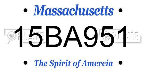 15BA951 Massachusetts License Plate