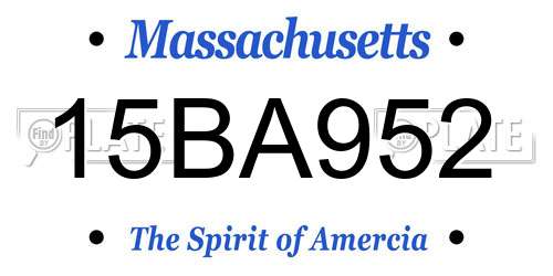 15BA952 Massachusetts License Plate