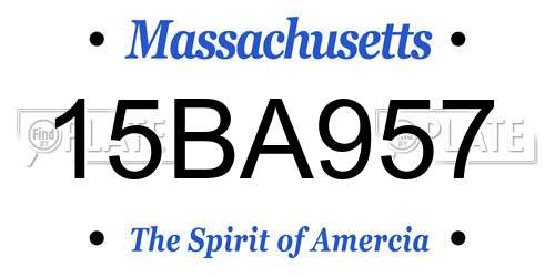 15BA957 Massachusetts License Plate