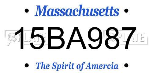 15BA987 Massachusetts License Plate