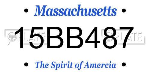 15BB487 Massachusetts License Plate
