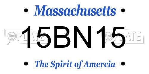 15BN15 Massachusetts License Plate