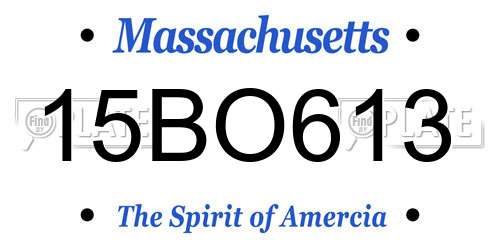 15BO613 Massachusetts License Plate
