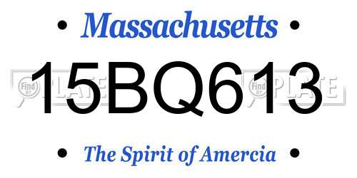 15BQ613 Massachusetts License Plate