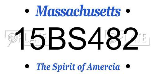 15BS482 Massachusetts License Plate