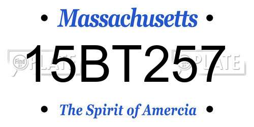 15BT257 Massachusetts License Plate