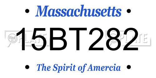 15BT282 Massachusetts License Plate