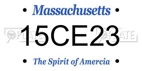 15CE23 Massachusetts License Plate