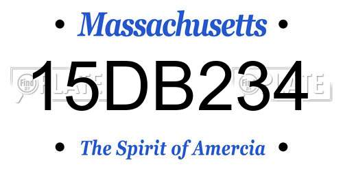 15DB234 Massachusetts License Plate
