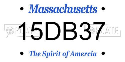 15DB37 Massachusetts License Plate