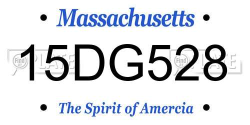 15DG528 Massachusetts License Plate