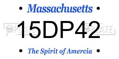 15DP42 Massachusetts License Plate