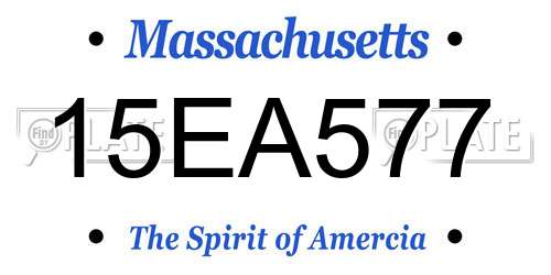 15EA577 Massachusetts License Plate