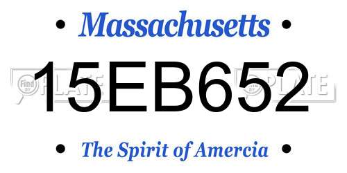 15EB652 Massachusetts License Plate