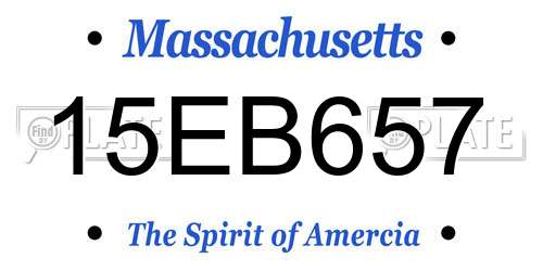 15EB657 Massachusetts License Plate