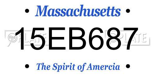 15EB687 Massachusetts License Plate