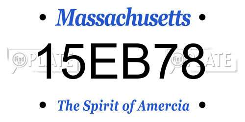 15EB78 Massachusetts License Plate