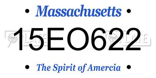 15EO622 Massachusetts License Plate