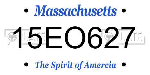 15EO627 Massachusetts License Plate