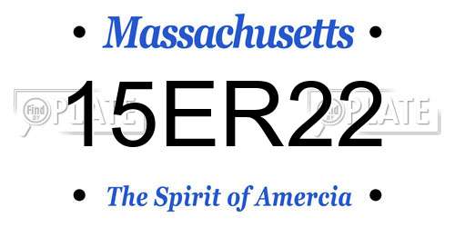 15ER22 Massachusetts License Plate