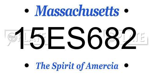 15ES682 Massachusetts License Plate