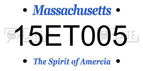 15ET005 Massachusetts License Plate