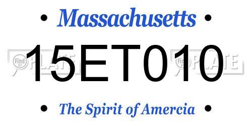 15ET010 Massachusetts License Plate