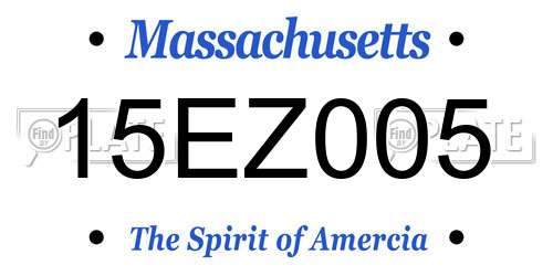 15EZ005 Massachusetts License Plate