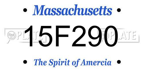15F290 Massachusetts License Plate