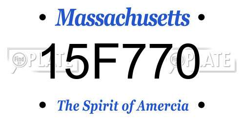 15F770 Massachusetts License Plate