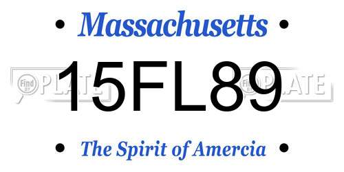 15FL89 Massachusetts License Plate