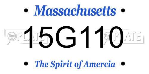 15G110 Massachusetts License Plate