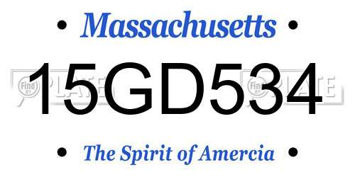 15GD534 Massachusetts License Plate