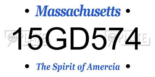 15GD574 Massachusetts License Plate