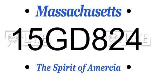 15GD824 Massachusetts License Plate
