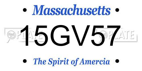 15GV57 Massachusetts License Plate