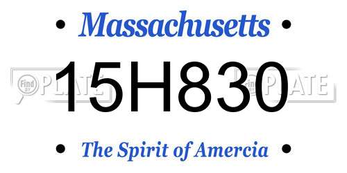 15H830 Massachusetts License Plate