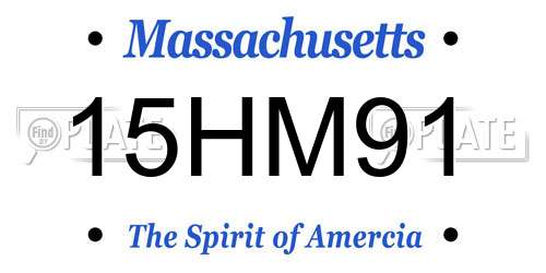 15HM91 Massachusetts License Plate