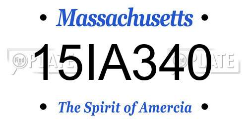 15IA340 Massachusetts License Plate