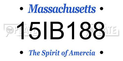 15IB188 Massachusetts License Plate