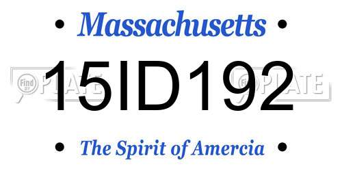 15ID192 Massachusetts License Plate