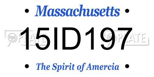 15ID197 Massachusetts License Plate