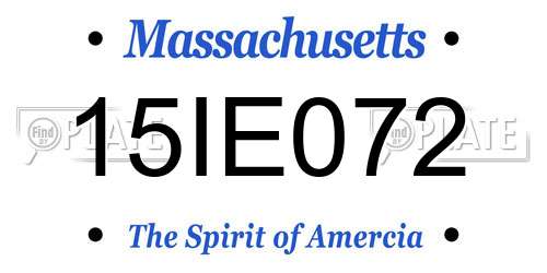 15IE072 Massachusetts License Plate