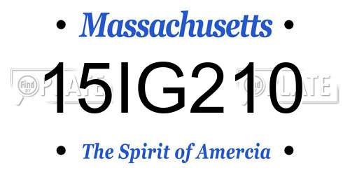 15IG210 Massachusetts License Plate