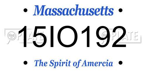 15IO192 Massachusetts License Plate