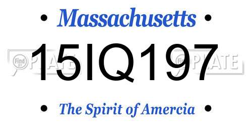 15IQ197 Massachusetts License Plate