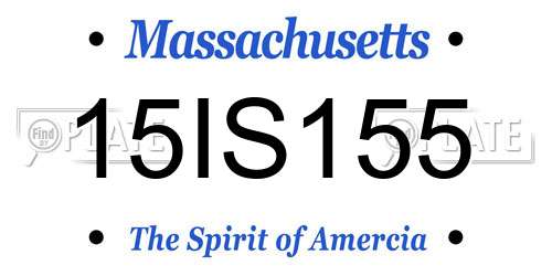 15IS155 Massachusetts License Plate