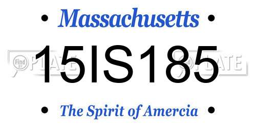15IS185 Massachusetts License Plate