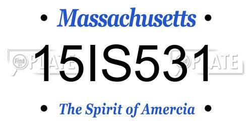 15IS531 Massachusetts License Plate