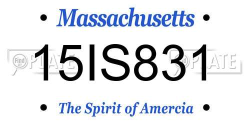 15IS831 Massachusetts License Plate